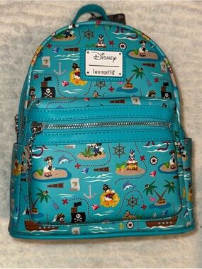 Disney Loungefly Teal Disney Pirate Print Backpack